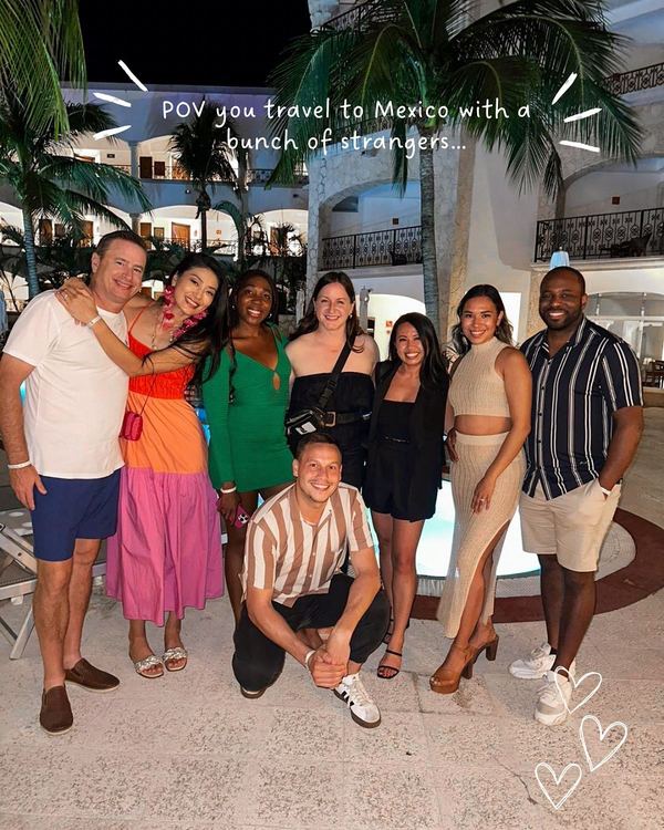 Group of friends at resort in Mexico